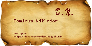 Dominus Nándor névjegykártya