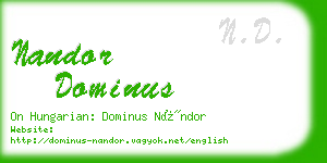 nandor dominus business card